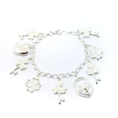 Pulsera rolo con dijes inflados colgantes