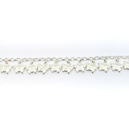 Pulsera rolo con mariposas infladas colgantes