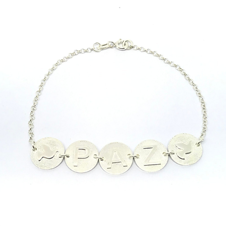 Pulsera rolo con PAZ