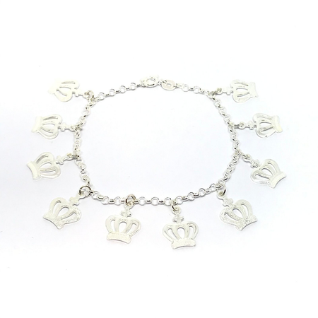 Pulsera rolo con coronas colgantes