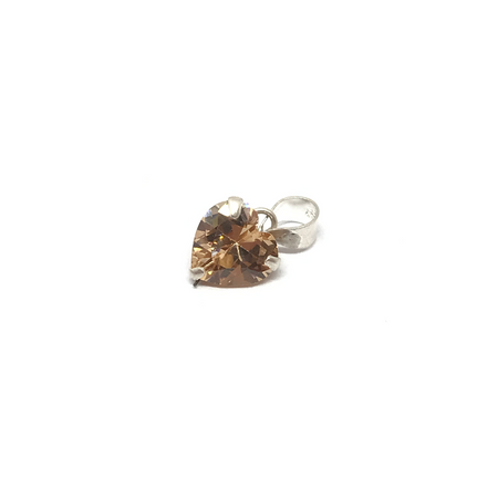 Dije cubic corazon de 8mm engarzado