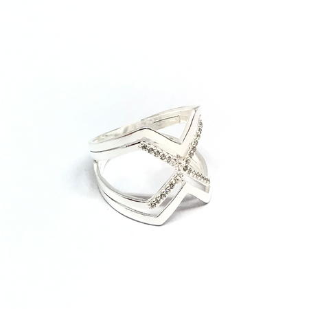 Anillo estilo X con cubic nuevo