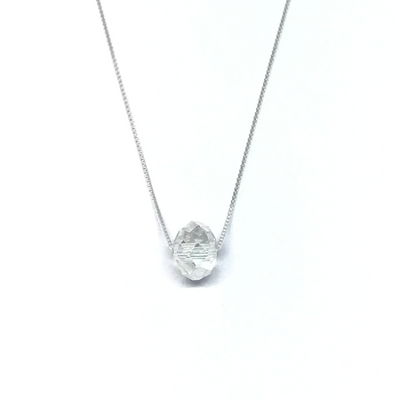 Cadena veneciana fina de 45cm con cristal redondo