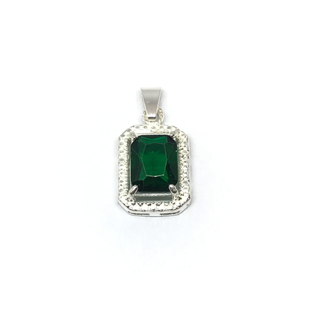 Dije rectangular con cubic en colores varios nuevo