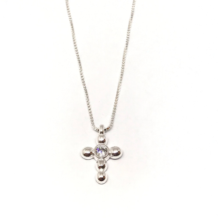 Cadena veneciana con cruz con cubic y cadena extensible nuevo