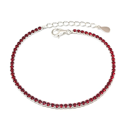 Pulsera con cubics rojos y cadena extensible nuevo7