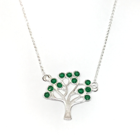Cadena con dije del arbol de la vida con cubic en colores varios nuevo