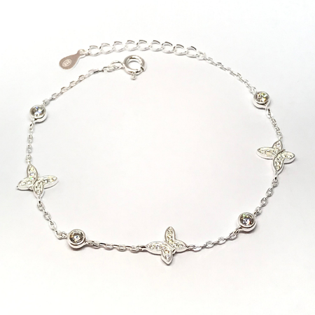 Pulsera con mariposas con cubic y susanitos y cadena extensible nuevo7