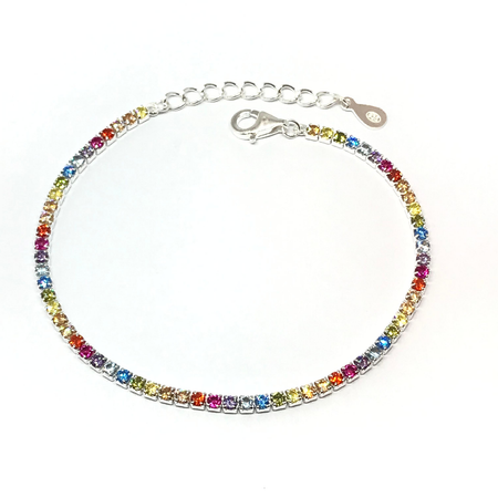 Pulsera con cubics multicolores y cadena extensible nuevo7
