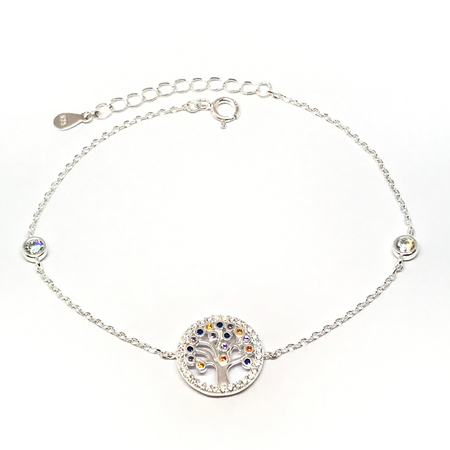Pulsera con arbol de la vida con cubic y susanitos y cadena extensible nuevo7