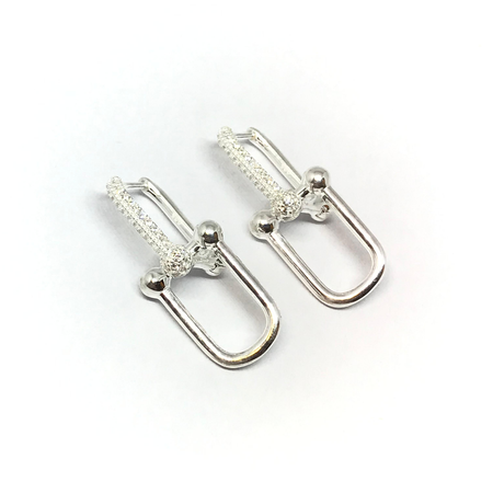 Aros argolla con cubic con eslabon forcet colgante nuevo7