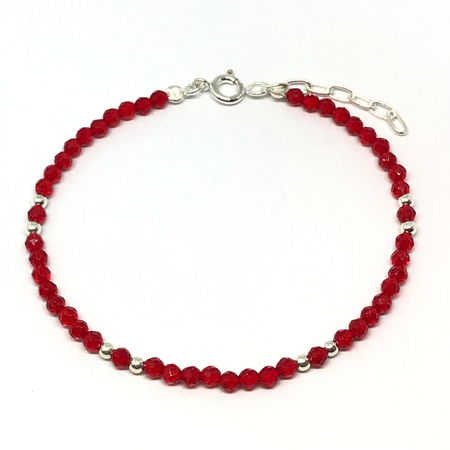Pulsera con cristales rojos, bolitas nuevo8