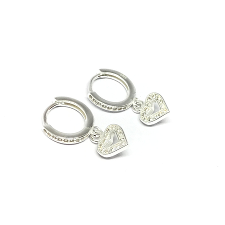 Aros argolla de 12mm con cubic y corazon con cubic colgante nuevo10