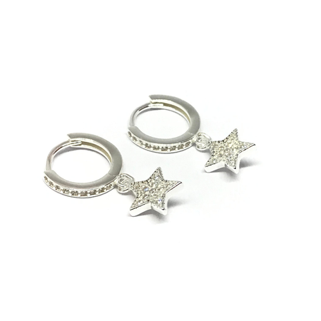 Aros argolla de 12mm con cubic y estrella con cubic colgante nuevo10