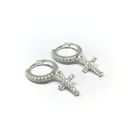 Aros argolla de 12mm con cubic y cruz con cubic colgante nuevo10