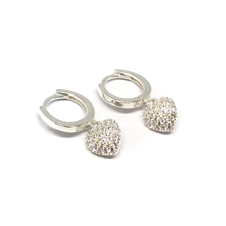 Aros argolla de 12mm y corazon con cubic colgante nuevo10