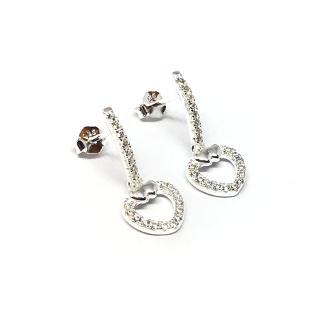Aros colgantes con cubic y corazon nuevo11