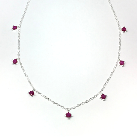 Gargantilla con cadena extensible y cubics engarzados colgantes en colores varios nuevo