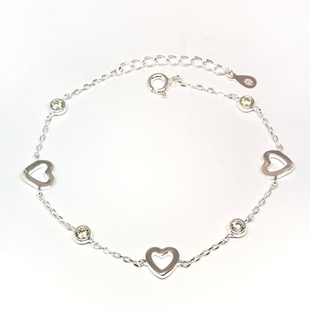 Pulsera con cadena extensible con corazones calados y susanitos nuevo12