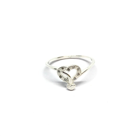 Anillo con corazon con cubic