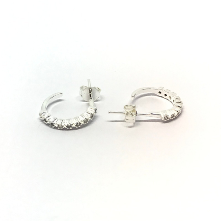 Aros media argolla con cubic