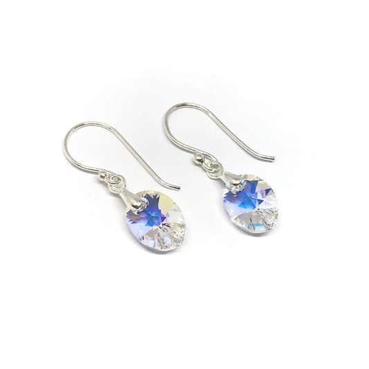 Aros gota cristal con gancho pasante