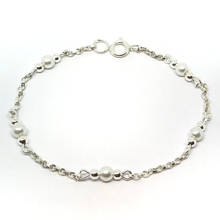 Pulsera con bolitas y perlas combinadas