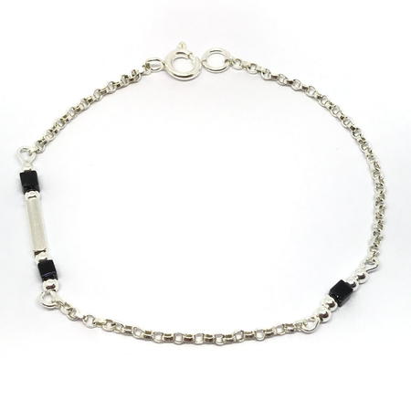 Pulsera con onix y bolas combinadas