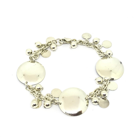 Pulsera tourbillon con discos y bolas colgantes