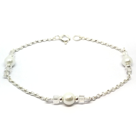 Pulsera con perlas y cubic combinados