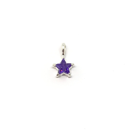 Dije estrella con cubic con gancho fijo pasante en colores varios