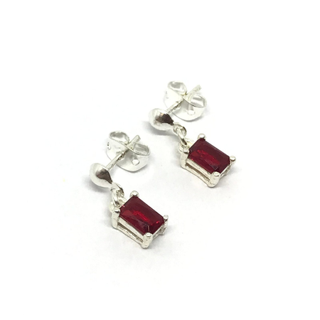 Aros colgantes piedra rectangular en colores varios