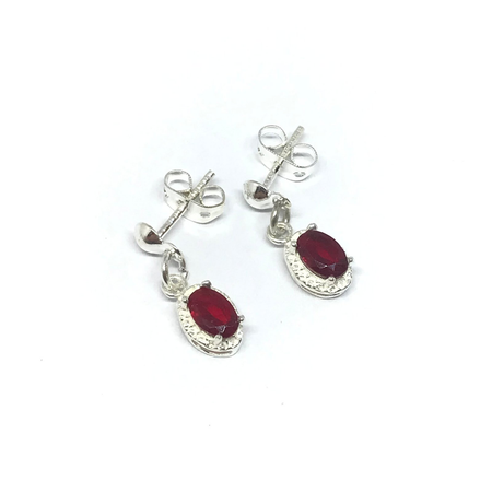 Aros colgantes con cubic ovalado en colores varios