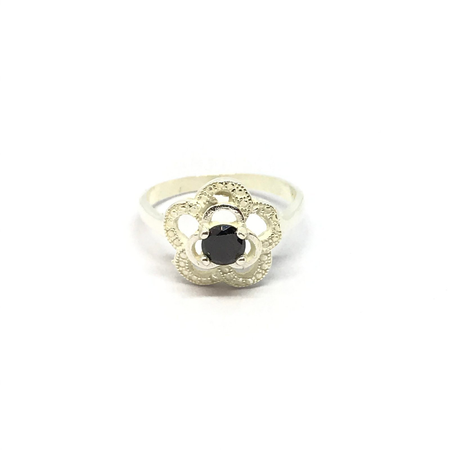 Anillo de flor con cubic colores varios