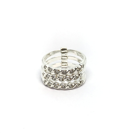 Anillo triple medio sin fin con cubic