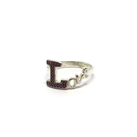 Anillo LOVE con cubic