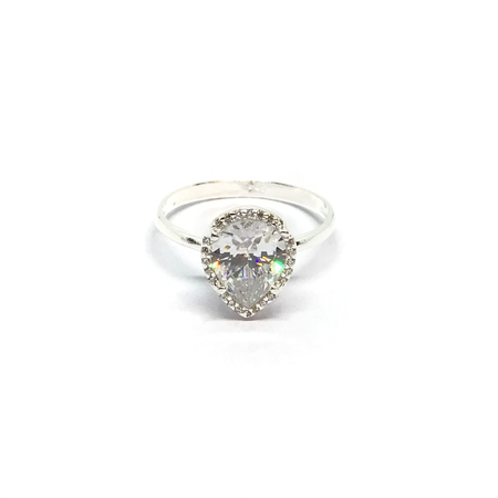 Anillo gota con cubic combinado