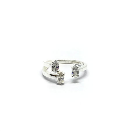 Anillo abierto con triple cubic