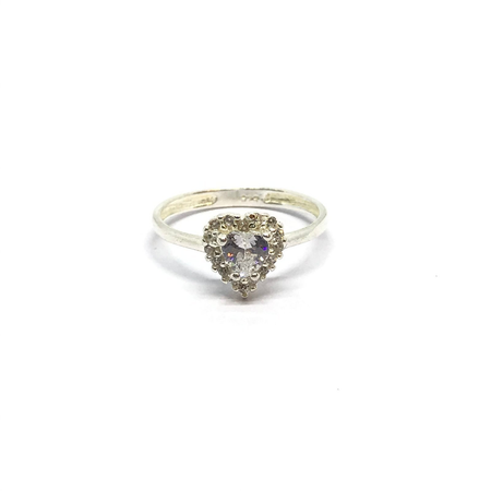 Anillo corazon con cubic combinado