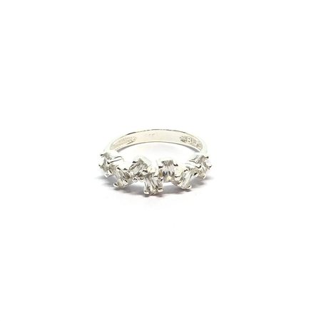 Anillo con cubics baguette combinados