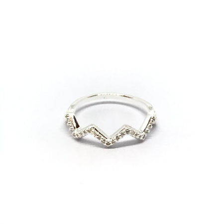 Anillo zigzag con cubic