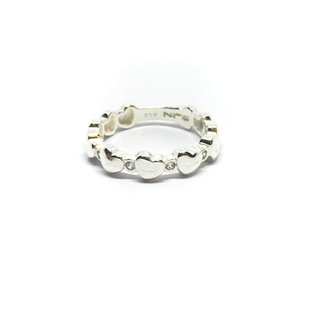 Anillo con corazon y cubic combinado