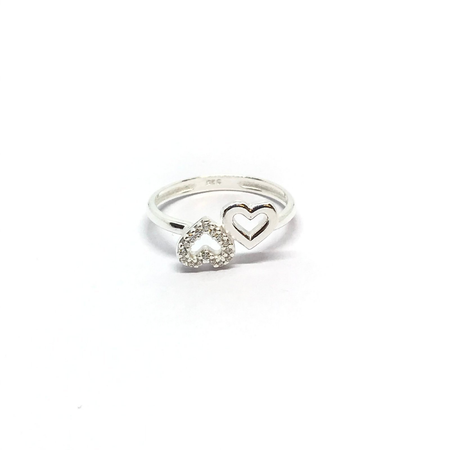 Anillo corazones combinados