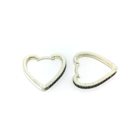 Argollas con forma de corazon y cubic