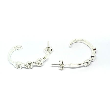 Aros argolla con cubic y corazones