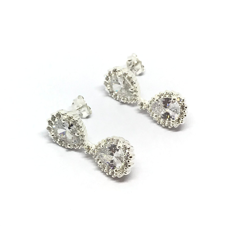 Aros doble gota colgante con cubic