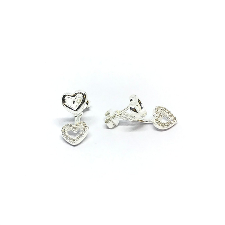 Aros estilo trepador con corazon y cubic