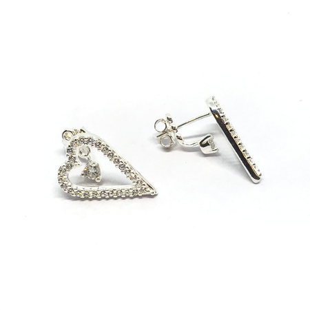 Aros corazon con cubic