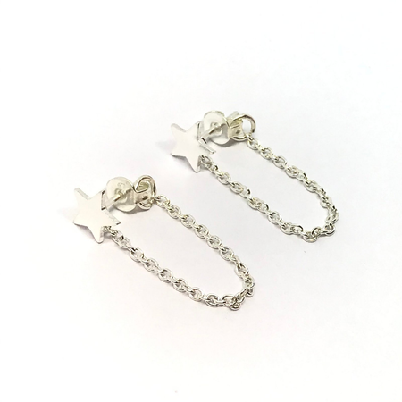 Aros colgantes con cadena y estrella