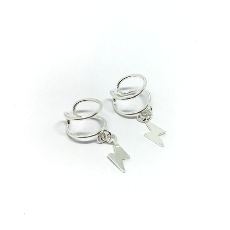 Aros bidu con rayo colgante